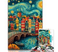 1000 Piece Jigsaw Puzzle for Adults Teens City Under The Night Sky,Educational Games Home Decoration Birthday Present,Gifts,Wall Art (38x26cm)
