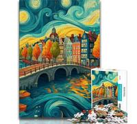 1000 Piece Jigsaw Puzzle for Adults Teens City Under The Night Sky,Educational Games Home Decoration for Is Ideal As A Gift for The Whole Family 38x26cm