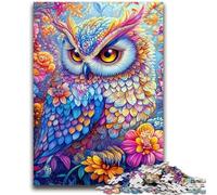 1000 Piece Jigsaw Puzzle for Adults Teens Color Owl Puzzles,Staycation Kill Time with Fully Interlocking Randomly Shaped Pieces (75x50cm)