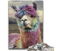 1000 Piece Jigsaw Puzzle for Adults Teens Colored Alpaca 1000 Piece Jigsaw,Family Game Stress Reliever Difficult Challenge Suitable for Couples (38x26cm)