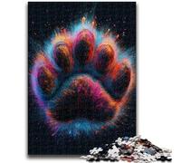 1000 Piece Jigsaw Puzzle for Adults Teens Colored Dog Paw Jigsaw,Educational Games Home Decoration Birthday Present, Gifts, Wall Art (38x26cm)