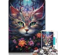 1000 Piece Jigsaw Puzzle for Adults Teens Colorful Cat with Big Eyes 1000 Pieces for Adults,Secret Santa Gifts for Age 14 Years Up (size 75x50cm)