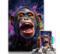 1000 Piece Jigsaw Puzzle for Adults Teens Colorful Gorillas Jigsaw,Family Entertainment Toys with Matching Poster And Trivia Sheet 38x26cm