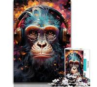 1000 Piece Jigsaw Puzzle for Adults Teens Colorful Monkey,Challenging Game And Family Play Educational Game for Birthday,Chrismas 38X26CM