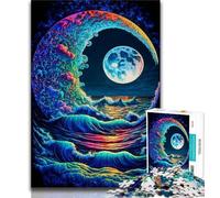 1000 Piece Jigsaw Puzzle for Adults Teens Colorful Waves Teenager Puzzles,Stress Reliever Staycation Kill Time Parent-child Interaction (size 75x50cm)