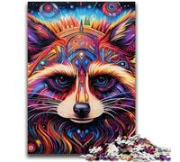 1000 Piece Jigsaw Puzzle for Adults Teens Colourful Art Raccoon Jigsaw,Educational Games Home Decoration Birthday Present, Gifts, Wall Art (38x26cm)