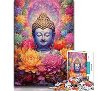 1000 Piece Jigsaw Puzzle for Adults Teens Colourful Buddha,Help The Brain Exercise Addictive Toys to Cultivate Patience Enhance Memory 38x26cm