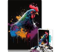 1000 Piece Jigsaw Puzzle for Adults Teens Colourful Roosters 1000 Pieces for Adults,learning Educational Is Ideal As A Gift for The Whole Family 75x50cm