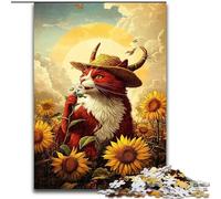 1000 Piece Jigsaw Puzzle for Adults Teens Cowboy Cat, Toys Educational Games Stress Relieving Enhance Love between Couples (Size 26x38cm)