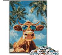 1000 Piece Jigsaw Puzzle for Adults Teens Cows at The Seaside, Toys Educational Games Stress Relieving Enhance Love between Couples (Size 50x75cm)