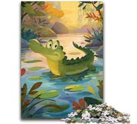 1000 Piece Jigsaw Puzzle for Adults Teens Crocodile Jigsaw,Family Entertainment Toys with Matching Poster And Trivia Sheet (26x38cm)