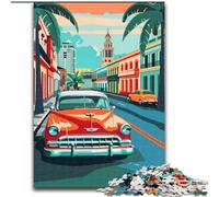 1000 Piece Jigsaw Puzzle for Adults Teens Cuba Cityscape,Educational Games Home Decoration for Is Ideal As A Gift for The Whole Family 50x75cm