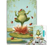 1000 Piece Jigsaw Puzzle for Adults Teens Cute Frog Adult Jigsaw,Artistic Wall Decor & Birthday Gift Idea for Friends, Home Office (size 75x50cm)