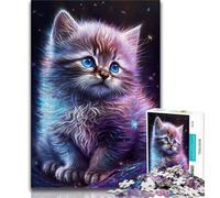 1000 Piece Jigsaw Puzzle for Adults Teens Cute Galaxy Kitten 1000 Piece Jigsaw,is Ideal As Gifts for The Whole Family Suitable for And 14 (size 38x26cm)