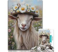 1000 Piece Jigsaw Puzzle for Adults Teens Daisy And Goat 1000 Pieces for Adults,Challenging Game Gifts for Is Ideal As A Gift for The Whole Family 38x26cm