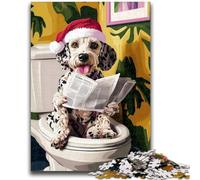 1000 Piece Jigsaw Puzzle for Adults Teens Dalmatian on The Toilet Puzzles for Adults,Family Educational Games Home Decoration Gift (75x50cm)