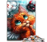 1000 Piece Jigsaw Puzzle for Adults Teens Devil Kitten Family Entertainment Toys Educational Game for Birthday, Chrismas for Ages 14+ 26x38cm