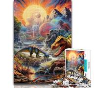 1000 Piece Jigsaw Puzzle for Adults Teens Dinosaur World Adult Jigsaw,Artistic Wall Decor & Birthday Gift Idea for Friends, Home Office (size 75x50cm)