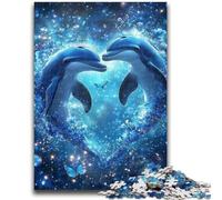 1000 Piece Jigsaw Puzzle for Adults Teens Dolphin Couple Adult Jigsaw,Challenging Family Activity Games DIY Toy for Home Wall Decor Gifts (50x75cm)