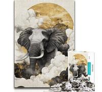 1000 Piece Jigsaw Puzzle for Adults Teens Dramatic Moment Elephant,Help The Brain Exercise Addictive Toys to Cultivate Patience Enhance Memory 75x50cm