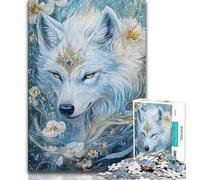 1000 Piece Jigsaw Puzzle for Adults Teens Fantasy Animal White Wolf 1000 Pieces for Adults,learning Educational Is Ideal As A Gift for The Whole Family 26x38cm