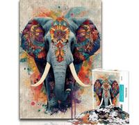 1000 Piece Jigsaw Puzzle for Adults Teens Fantasy Elephant Jigsaw,Staycation Kill Time with Fully Interlocking Randomly Shaped Pieces 38x26cm