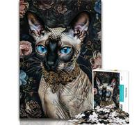 1000 Piece Jigsaw Puzzle for Adults Teens Fantasy Sphynx Cat 1000 Piece Puzzle,Fun Games Every Piece Is Unique - Challenging Family Fun Game 26x38cm