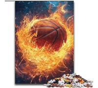 1000 Piece Jigsaw Puzzle for Adults Teens Flame Basketball, Educational Toys Is Ideal As A Gift for The Whole Family (Size 26x38cm)