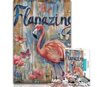 1000 Piece Jigsaw Puzzle for Adults Teens Flamingo Oil Painting 1000 Piece Jigsaw,Challenging Family Activity Games DIY Toy for Home Wall Decor Gifts (size 38x26cm)