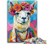 1000 Piece Jigsaw Puzzle for Adults Teens Flower Alpaca Vibrant And Unique Design Relaxing & Challenging Puzzle Experience 50x75cm