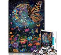 1000 Piece Jigsaw Puzzle for Adults Teens Flowers Colorful Butterfly 1000 Piece Jigsaw,is Ideal As Gifts for The Whole Family Suitable for And 14 (size 75x50cm)