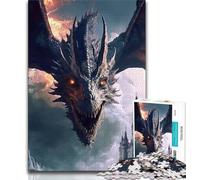 1000 Piece Jigsaw Puzzle for Adults Teens Flying Dragon Jigsaw,Family Entertainment Toys with Matching Poster And Trivia Sheet 38x26cm