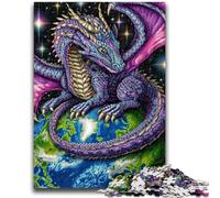 1000 Piece Jigsaw Puzzle for Adults Teens Flying Dragon Standing on Earth Challenging To Complete But Fun And Humorous Birthday Present, Gifts, Wall Art 50x75cm