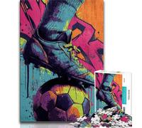 1000 Piece Jigsaw Puzzle for Adults Teens Football Oil Painting,Help The Brain Exercise Addictive Toys to Cultivate Patience Perfect Decoration (38x26cm)