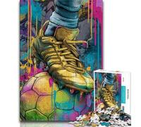 1000 Piece Jigsaw Puzzle for Adults Teens Football Oil Painting,Help The Brain Exercise Addictive Toys to Cultivate Patience Perfect Decoration (38x26cm)