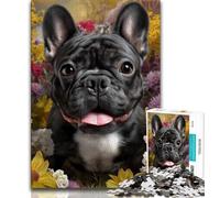 1000 Piece Jigsaw Puzzle for Adults Teens French Bulldog 1000 Piece Jigsaw,Stress Reliever Difficult Challenge Secret Santa Gifts 38x26cm