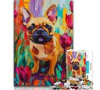1000 Piece Jigsaw Puzzle for Adults Teens French Bulldog 1000 Pieces for Adults,Secret Santa Gifts for Age 14 Years Up (size 38x26cm)