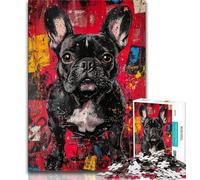 1000 Piece Jigsaw Puzzle for Adults Teens French Bulldog Oil Painting 1000 Piece Puzzle,is Ideal As Gifts for The Whole Family for Age 14 (size 75x50cm)