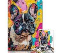 1000 Piece Jigsaw Puzzle for Adults Teens French Bulldog Oil Painting Adult Jigsaw,Challenging Family Activity Games DIY Toy for Home Wall Decor Gifts 38x26cm