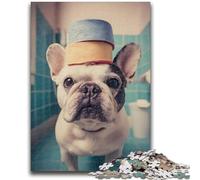 1000 Piece Jigsaw Puzzle for Adults Teens French Bulldog Plays with Toilet Paper Challenging To Complete But Fun And Humorous Birthday Present, Gifts, Wall Art 26x38cm