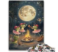 1000 Piece Jigsaw Puzzle for Adults Teens Frog Bonfire Party Educational Family Game Is Ideal As Gifts for The Whole Family for 14+ 50x75cm
