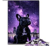 1000 Piece Jigsaw Puzzle for Adults Teens Galaxy Black French Bulldog Learning Educational Toys Family Games Gifts for Friends And Family (size 50x75cm)