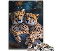 1000 Piece Jigsaw Puzzle for Adults Teens Galaxy Cheetah Adult Jigsaw,Challenging Family Activity Games DIY Toy for Home Wall Decor Gifts (38x26cm)
