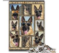 1000 Piece Jigsaw Puzzle for Adults Teens German Shepherd Collage Learning Educational Toys Family Games Gifts for Friends And Family (size 26x38cm)