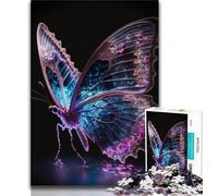 1000 Piece Jigsaw Puzzle for Adults Teens Glow Butterfly Jigsaw,Family Entertainment Toys with Matching Poster And Trivia Sheet 38x26cm
