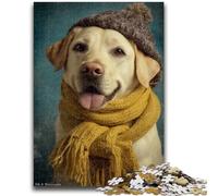 1000 Piece Jigsaw Puzzle for Adults Teens Golden Retriever Wearing A Hat Challenging To Complete But Fun And Humorous Unique Birthday And Gifts 50x75cm