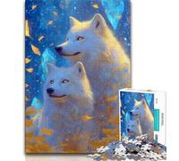 1000 Piece Jigsaw Puzzle for Adults Teens Golden Wolf 1000 Pieces for Adults,Challenging Game Gifts for Is Ideal As A Gift for The Whole Family 38x26cm
