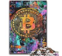 1000 Piece Jigsaw Puzzle for Adults Teens Graffiti Bitcoin Help The Brain Exercise Addictive Toys to Cultivate Patience Parent-child Interaction 26x38cm