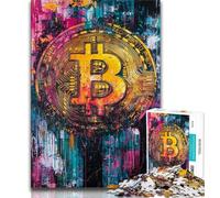 1000 Piece Jigsaw Puzzle for Adults Teens Graffiti Bitcoin,Help The Brain Exercise Addictive Toys to Cultivate Patience Perfect Decoration (38x26cm)