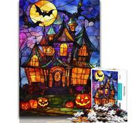 1000 Piece Jigsaw Puzzle for Adults Teens Halloween Castle 1000 Pieces for Adults,Birthday Present, Gifts, Wall Art for Ages 14+ (size 38x26cm)